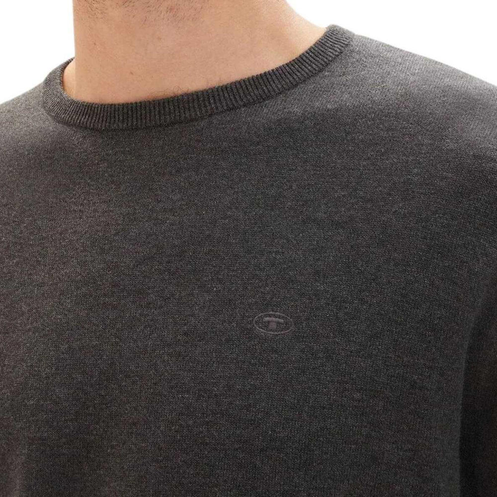 Effen katoenen sweater voor heren (Grijs) 4/4
