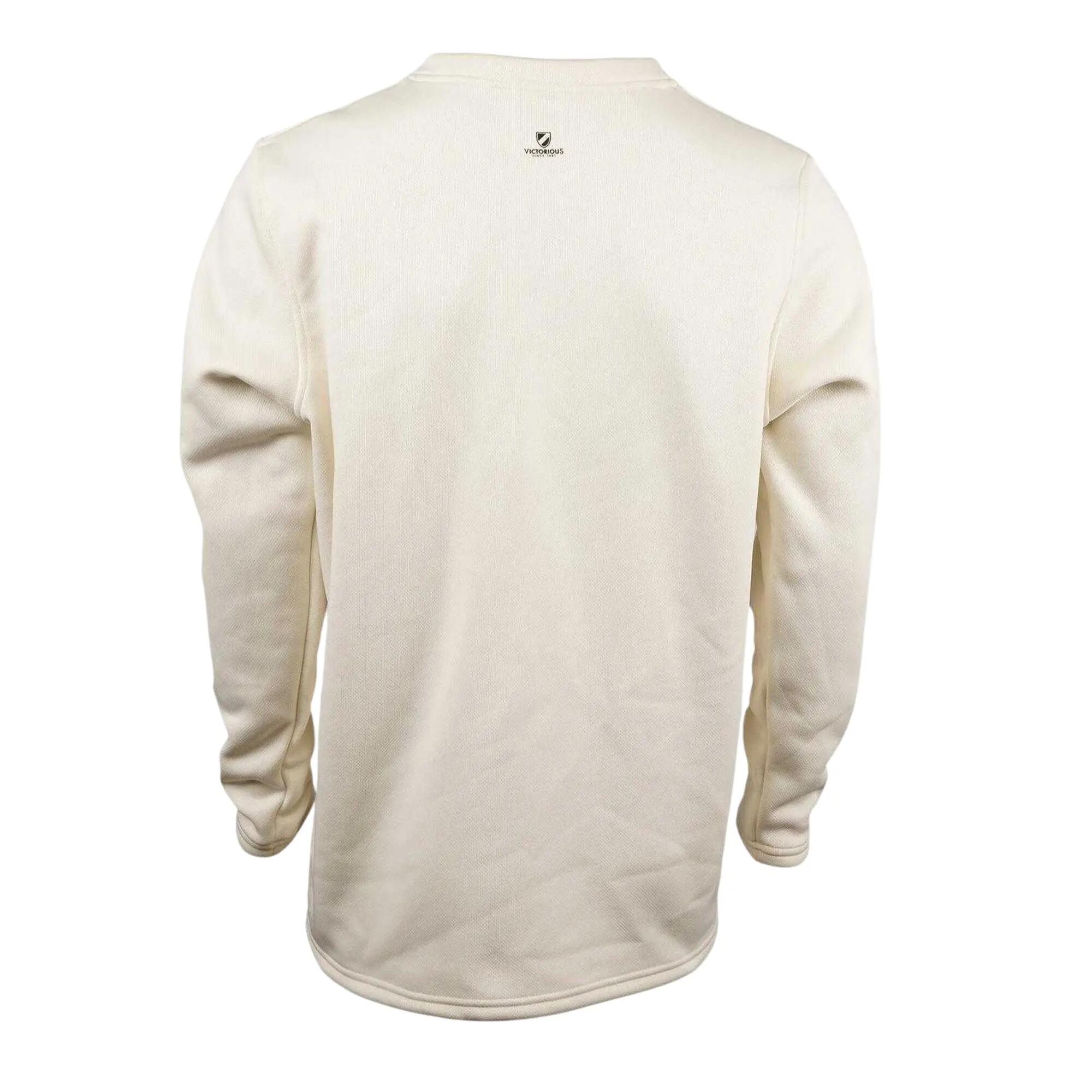 Mens Logo V Neck Sweatshirt (Cream) 2/3
