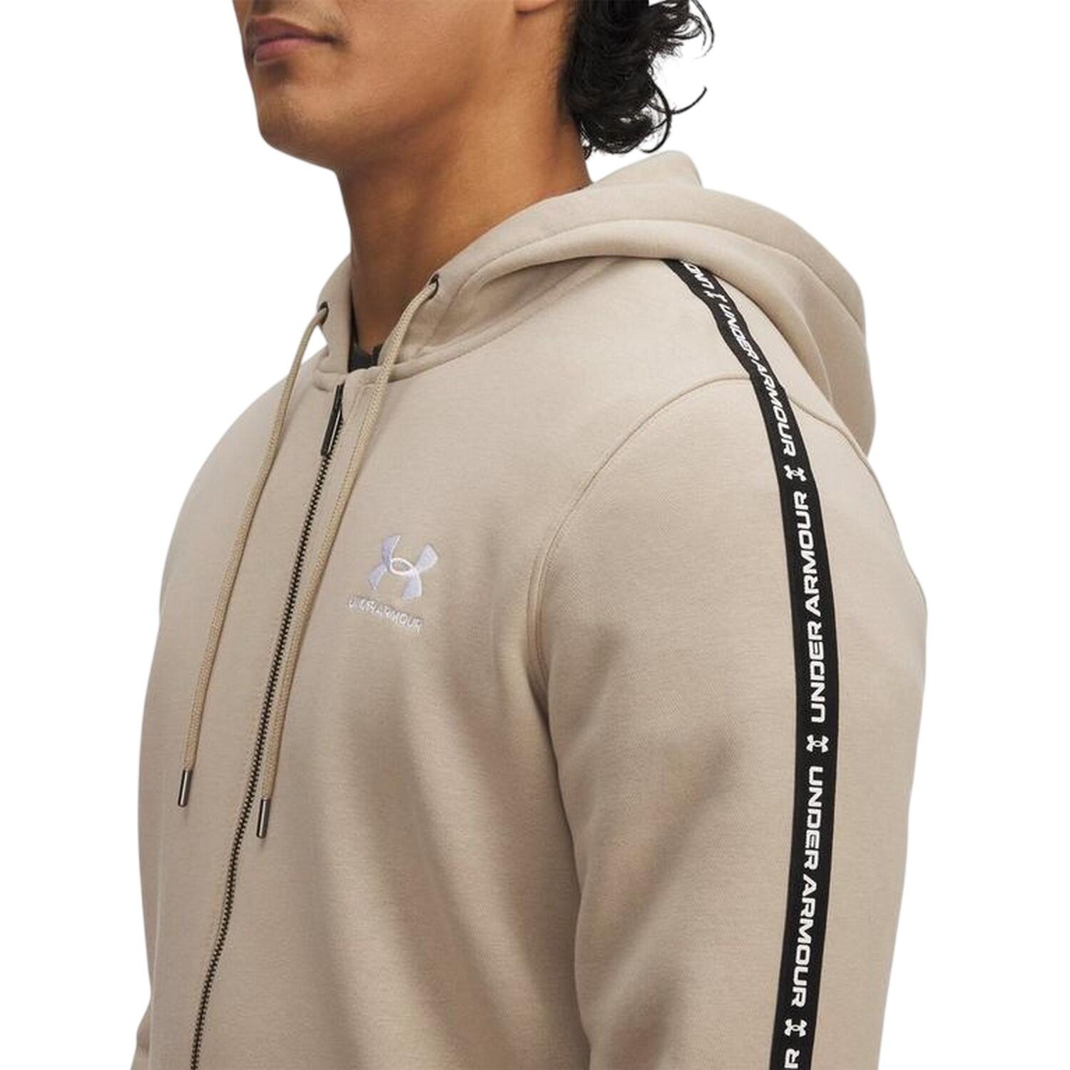 Veste À Capuche Bande Sur Manches Homme (Kaki) 3/3
