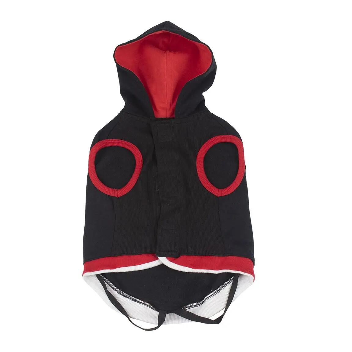 Sweat à capuche Deadpool pour chien, en tissu doux, noir et rouge 3/7