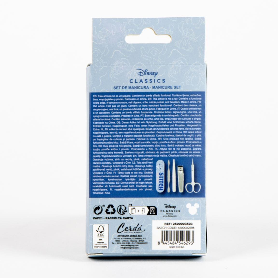 Coffret manucure enfant Stitch avec étui en métal et accessoires - Bleu 5/5