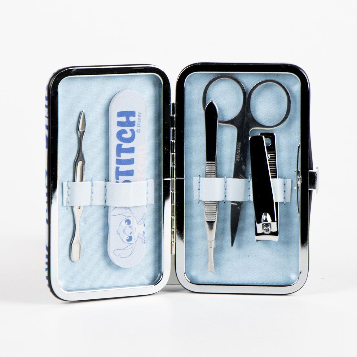 Coffret manucure enfant Stitch avec étui en métal et accessoires - Bleu 3/5