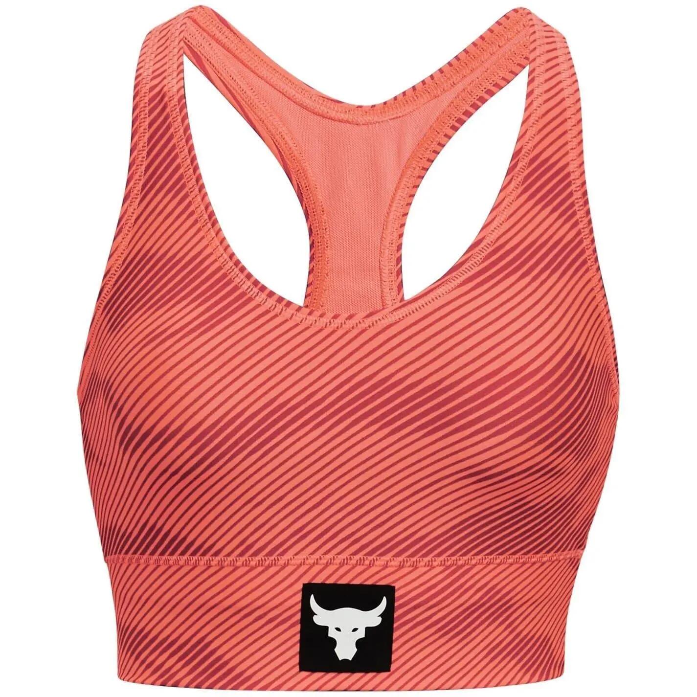Brassière De Sport PROJECT ROCK Femme (Orange / Blanc) 2/3