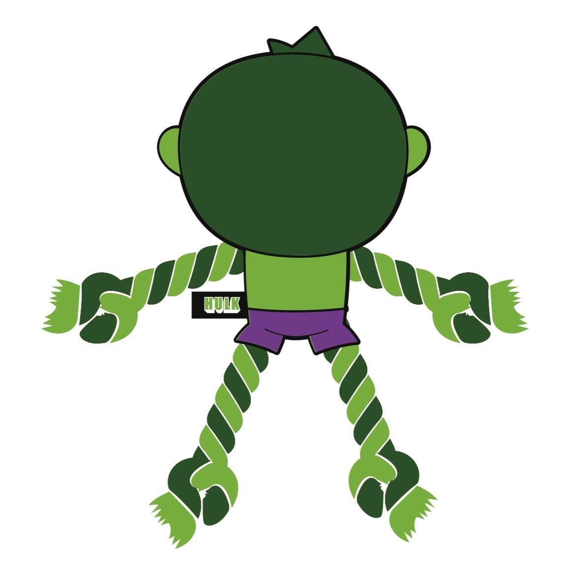 Corde à mâcher pour chien Avengers Hulk, jouet à mâcher vert et violet 3/7
