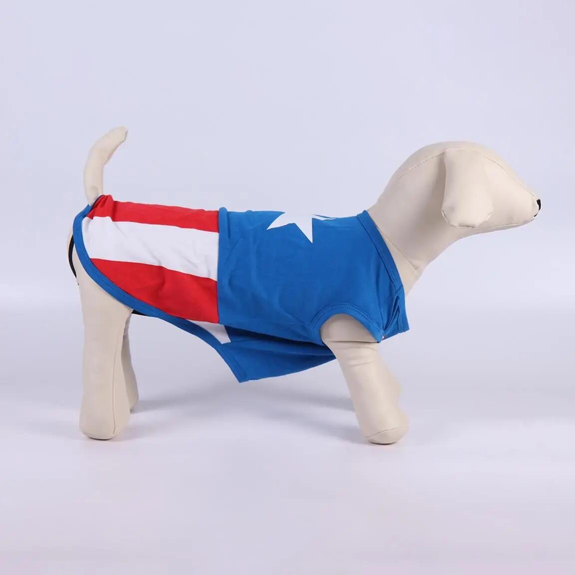 T-shirt Avengers Captain America pour chien, bleu et rouge 5/5
