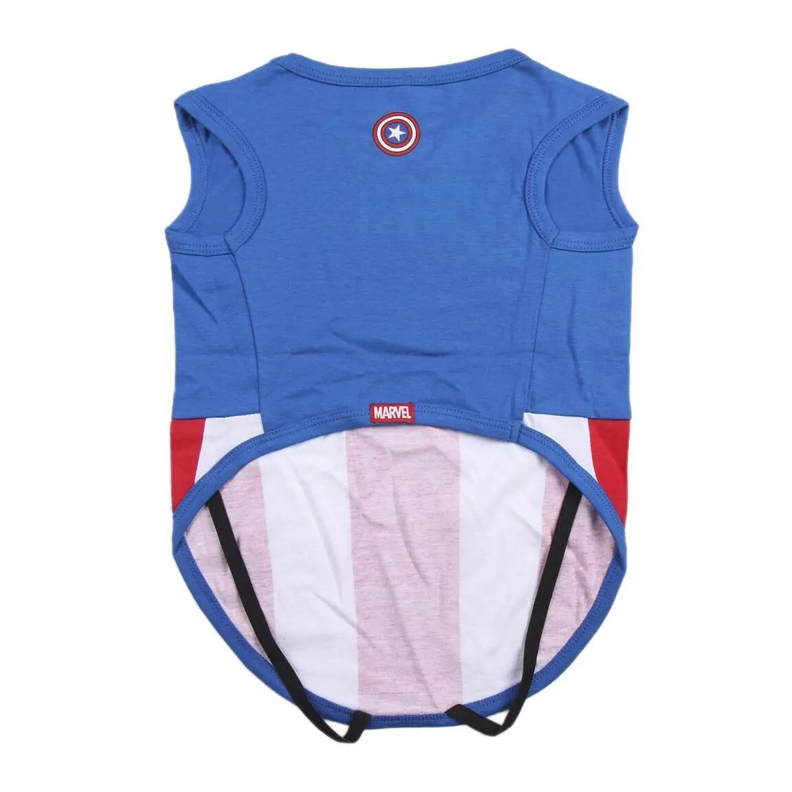 T-shirt Avengers Captain America pour chien, bleu et rouge 3/5