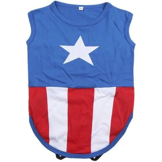 T-shirt Avengers Captain America pour chien, bleu et rouge 2/5