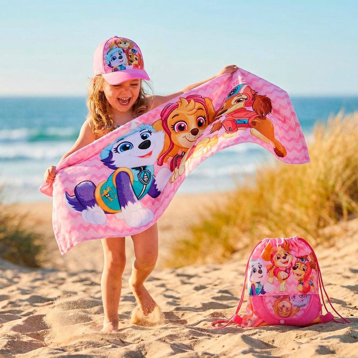 Set de Toalla Infantil PAW Patrol con Saquito de Cierre Multicomposición Rosa 6/6