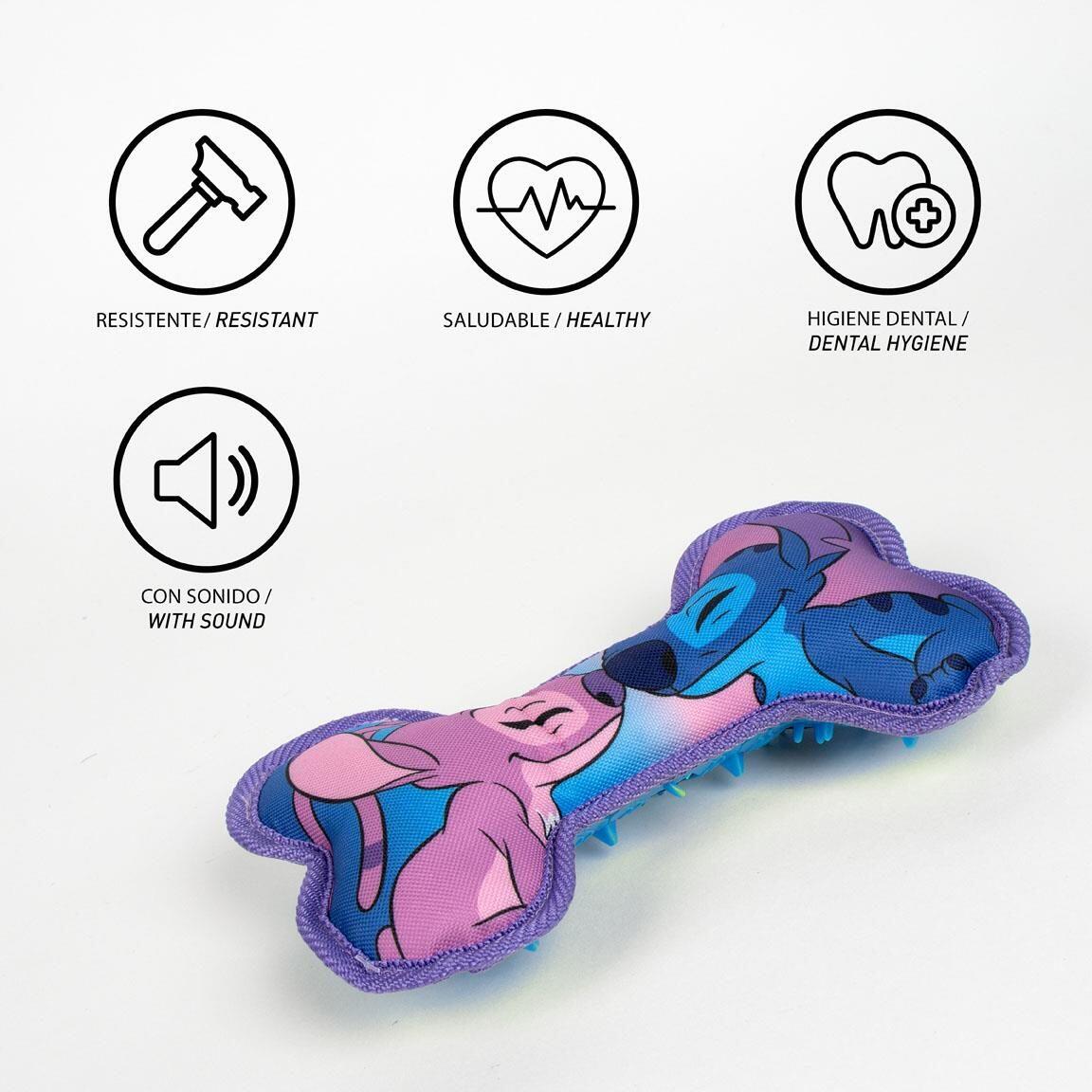 Juguete para Perro Stitch de TPR con Sonido, Mordedor Resistente Azul y Morado 4/6