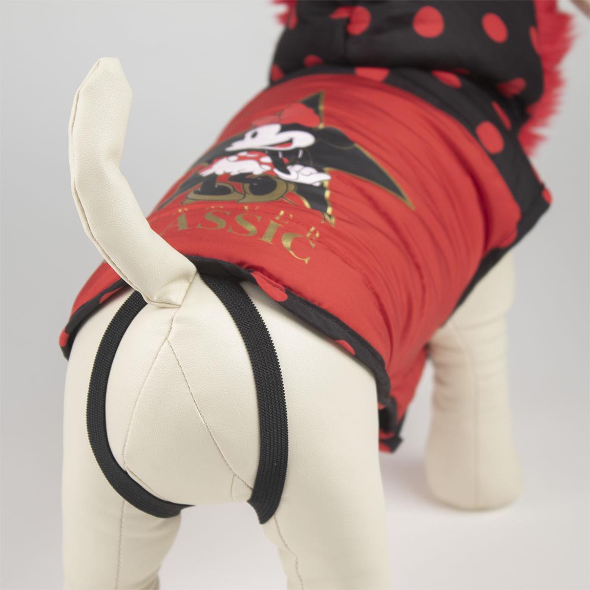 Manteau rembourré pour chien Minnie Mouse avec capuche, en tissu rouge doux 5/7