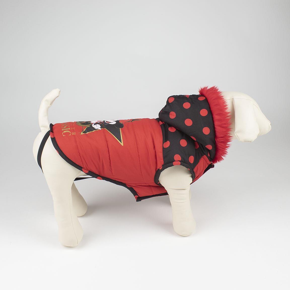 Manteau rembourré pour chien Minnie Mouse avec capuche, en tissu rouge doux 4/7