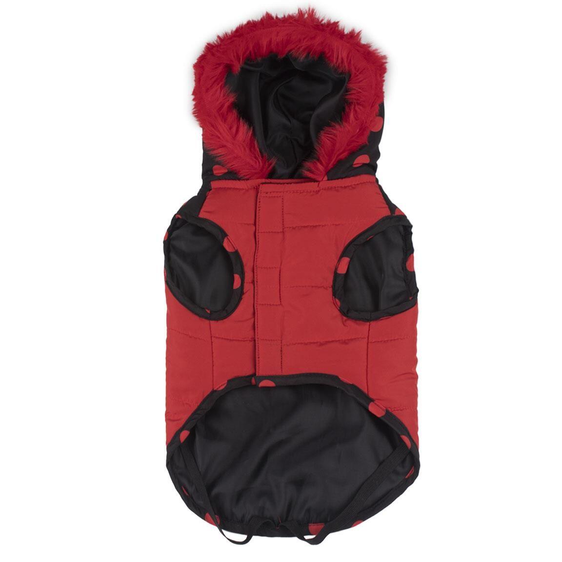 Manteau rembourré pour chien Minnie Mouse avec capuche, en tissu rouge doux 3/7
