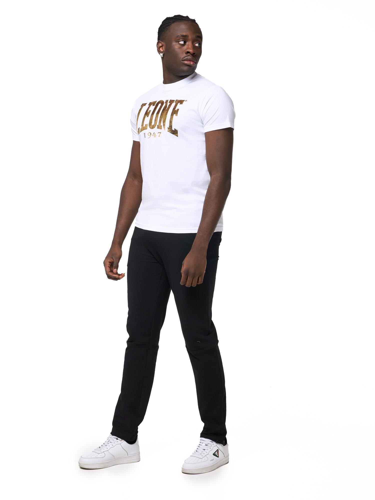 Leone New Gold-logo heren-T-shirt met korte mouwen 2/6