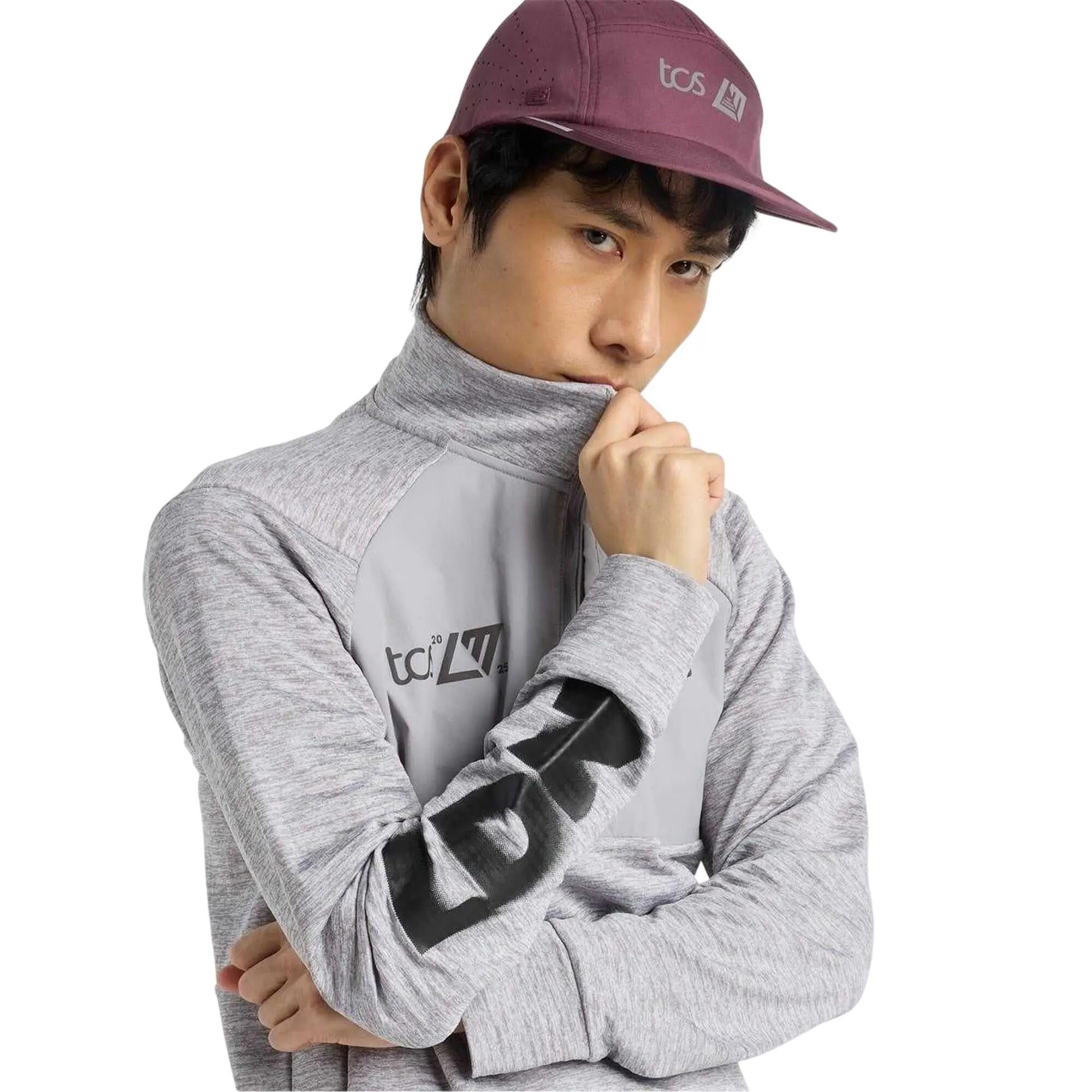 Mens Mock Neck Slim Athletic Top (Grey/Black) 4/4