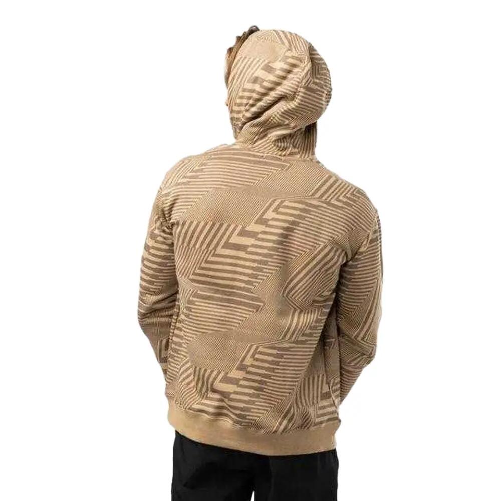 Heren Bedrukte Fleece Hoodie (Bruin/Beige) 3/3