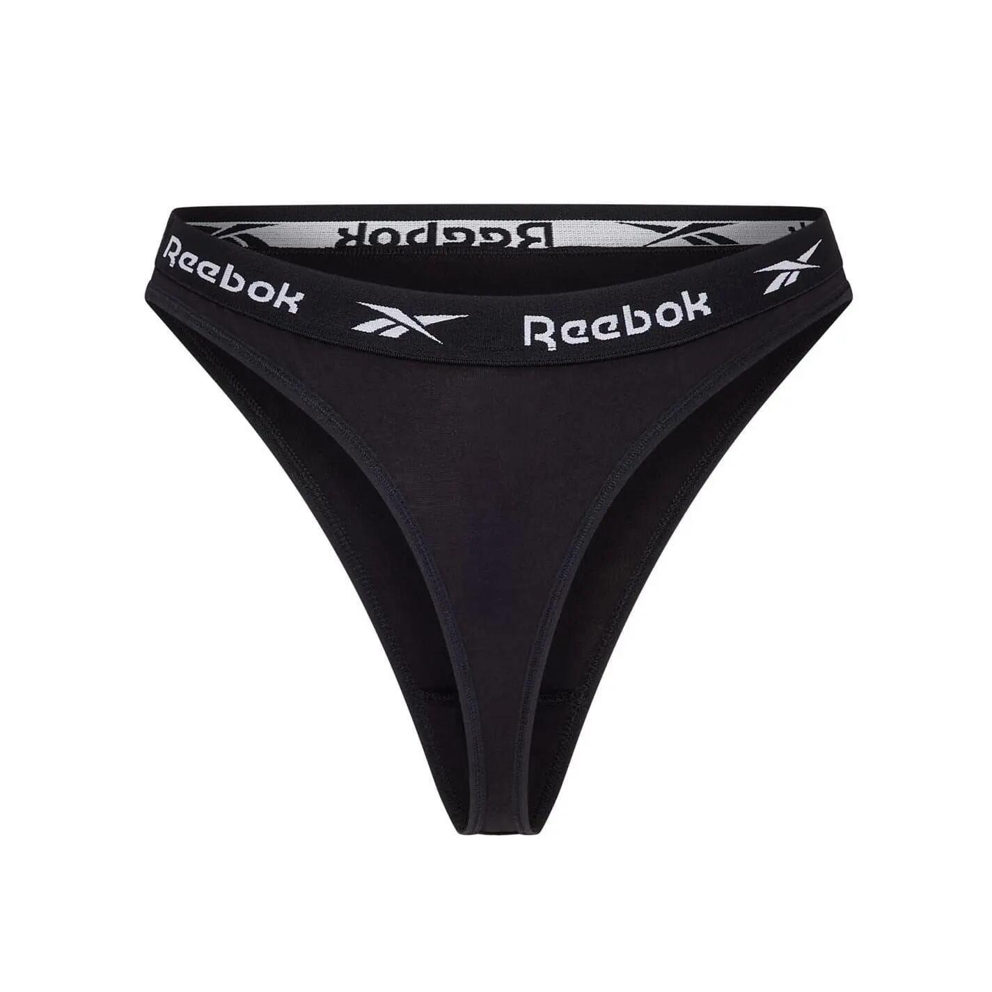 Womens/Ladies Logo Thong (Black/White/Grey) 3/5