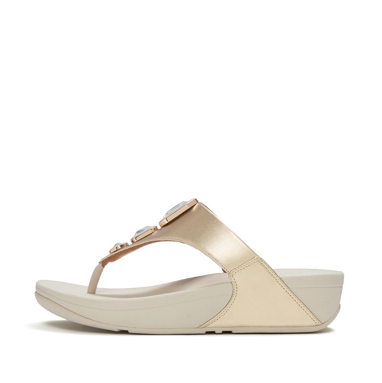 Sandales Lulu à entre-doigts ornées de cristaux métalliques audacieux 3/7