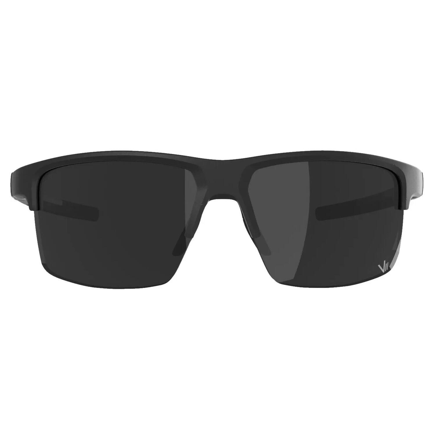 Occhiali sportivi Alpina Eagle Q-Lite neri opachi con lente specchiata argento. 4/5