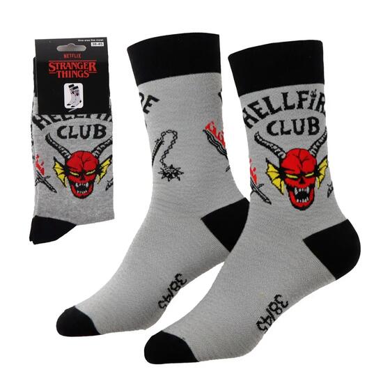 Chaussettes Stranger Things pour adultes, en coton doux et respirant, grises