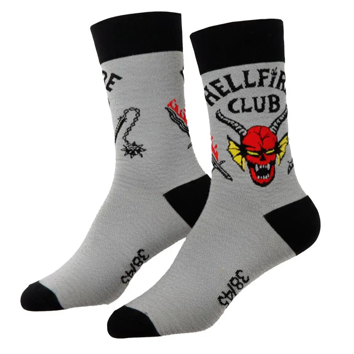 Calcetines Adultos Stranger Things de Algodón Suaves Transpirables Gris 4/7