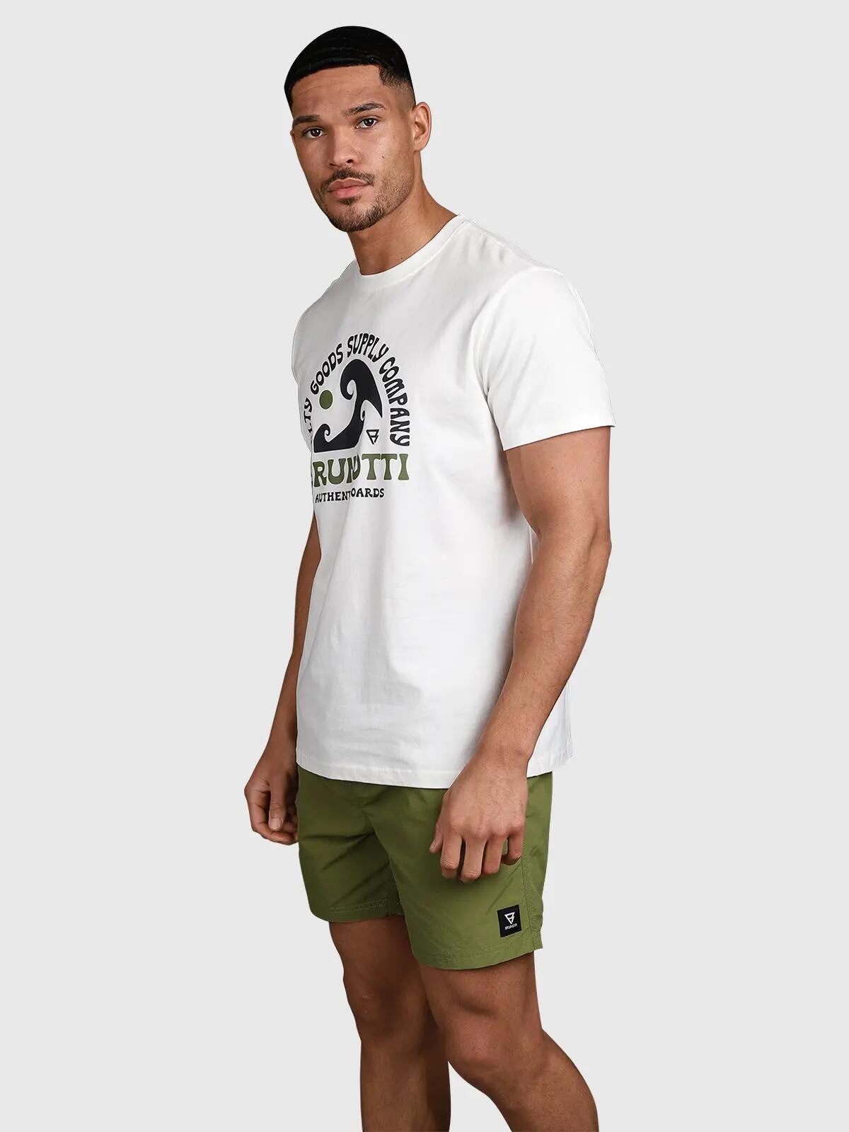 Leeway Homme T-shirt Mode Coupe régulière Col rond Cream 3/7