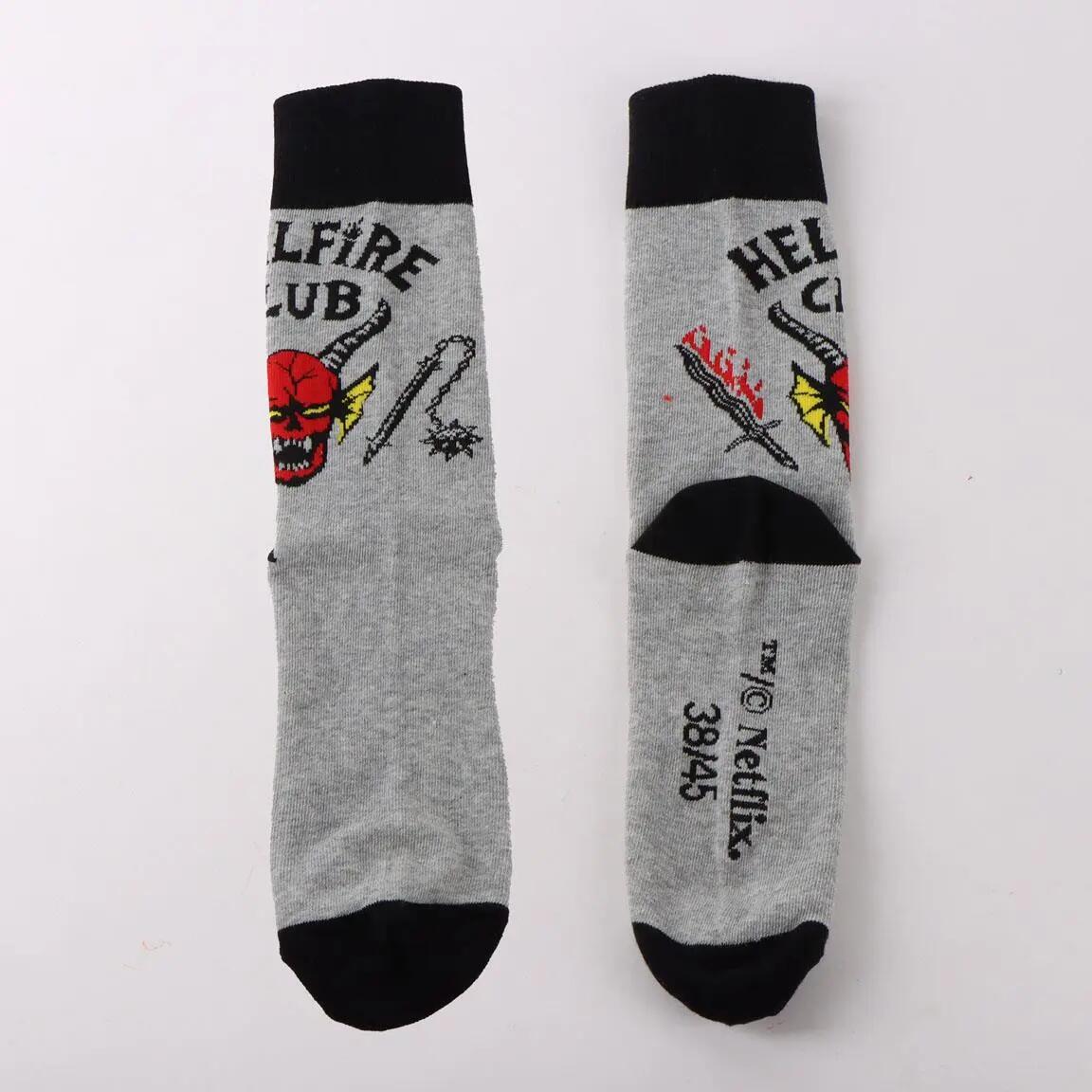 Calcetines Adultos Stranger Things de Algodón Suaves Transpirables Gris 3/7