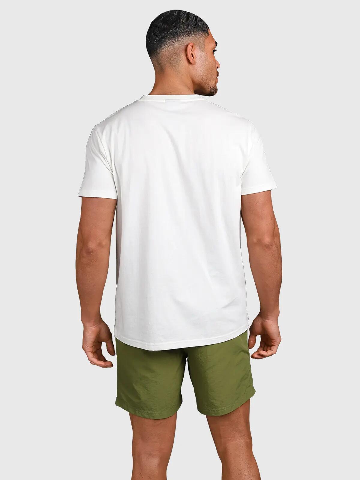 Leeway Homme T-shirt Mode Coupe régulière Col rond Cream 2/7
