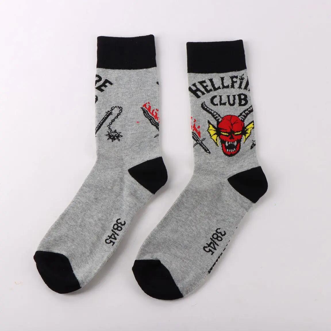 Calcetines Adultos Stranger Things de Algodón Suaves Transpirables Gris 2/7