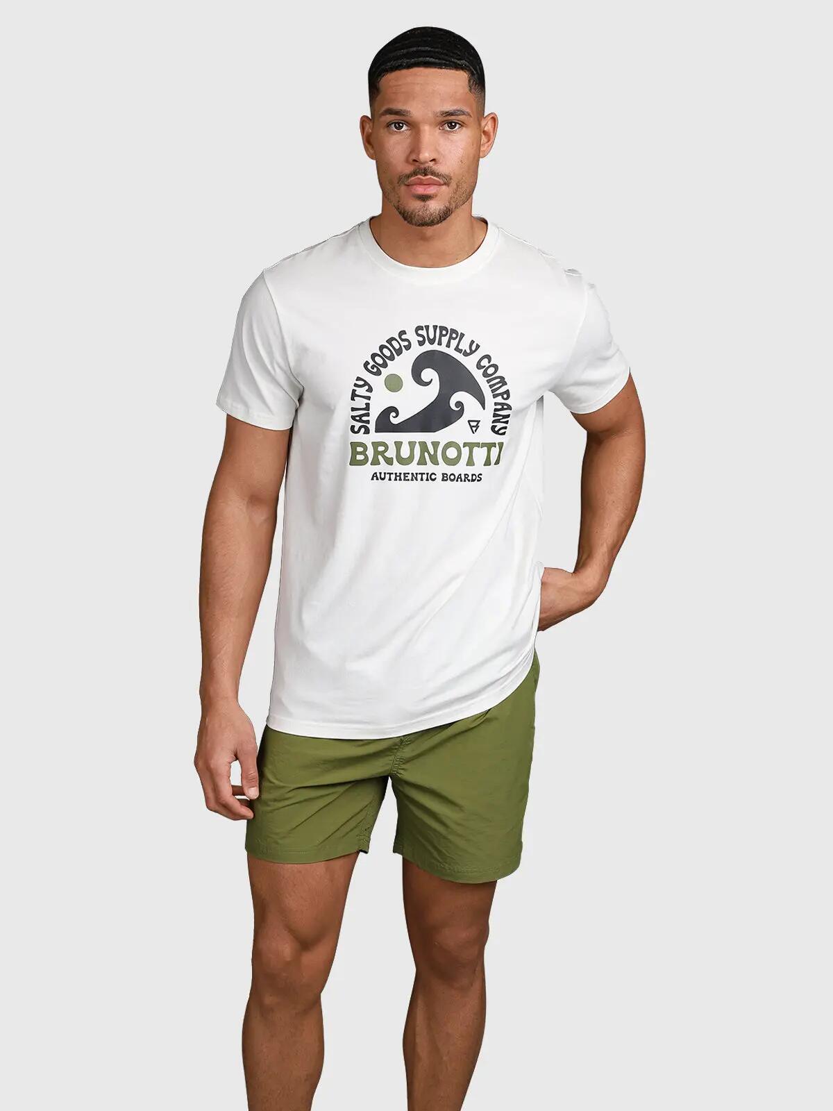Leeway Homme T-shirt Mode Coupe régulière Col rond Cream 4/7