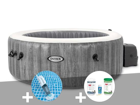 Kit spa gonflable PureSpa Baltik rond Bulles 4 places + Aspirateur + Kit de