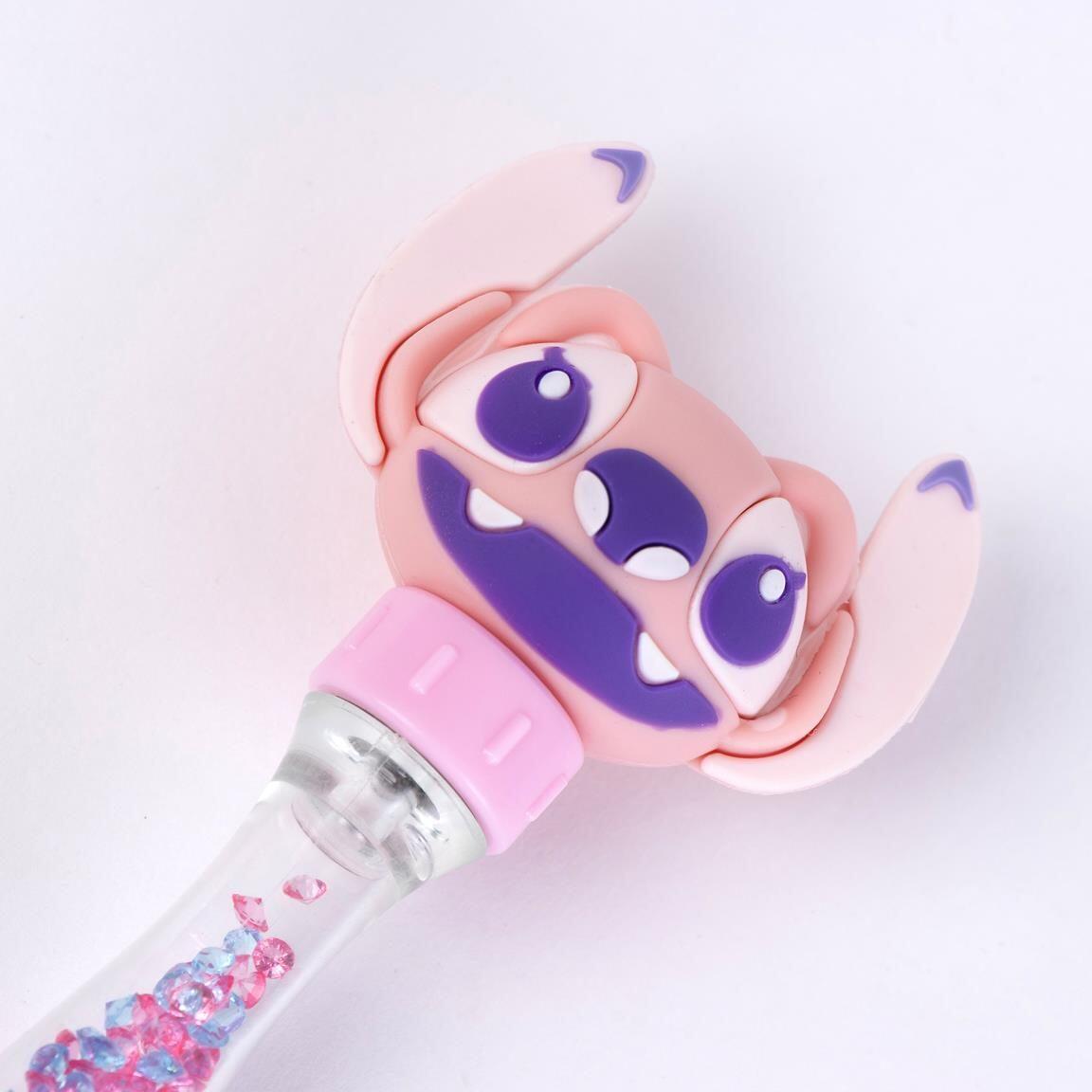 Stylo rotatif Stitch pour enfants avec paillettes et perles rose/bleu 5/7