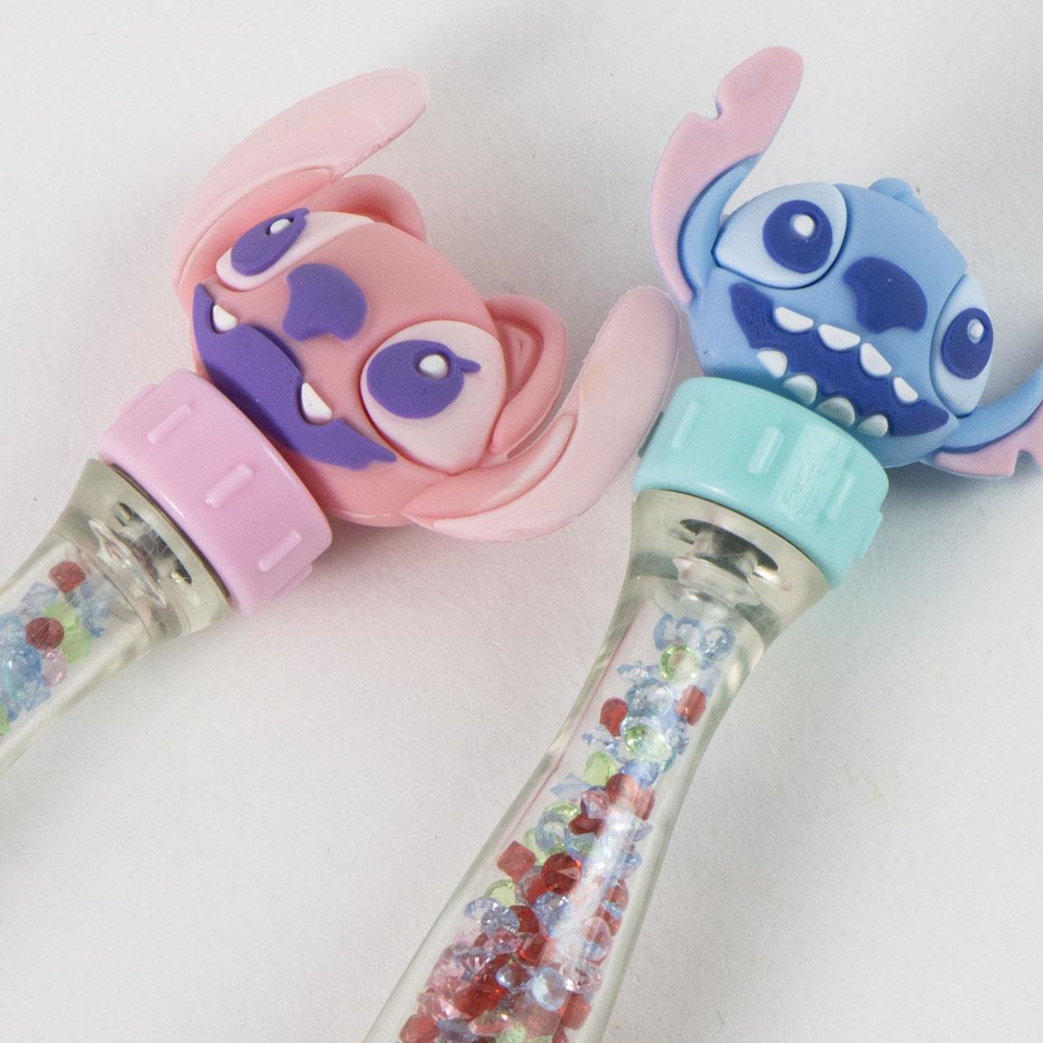 Stylo rotatif Stitch pour enfants avec paillettes et perles rose/bleu 3/7