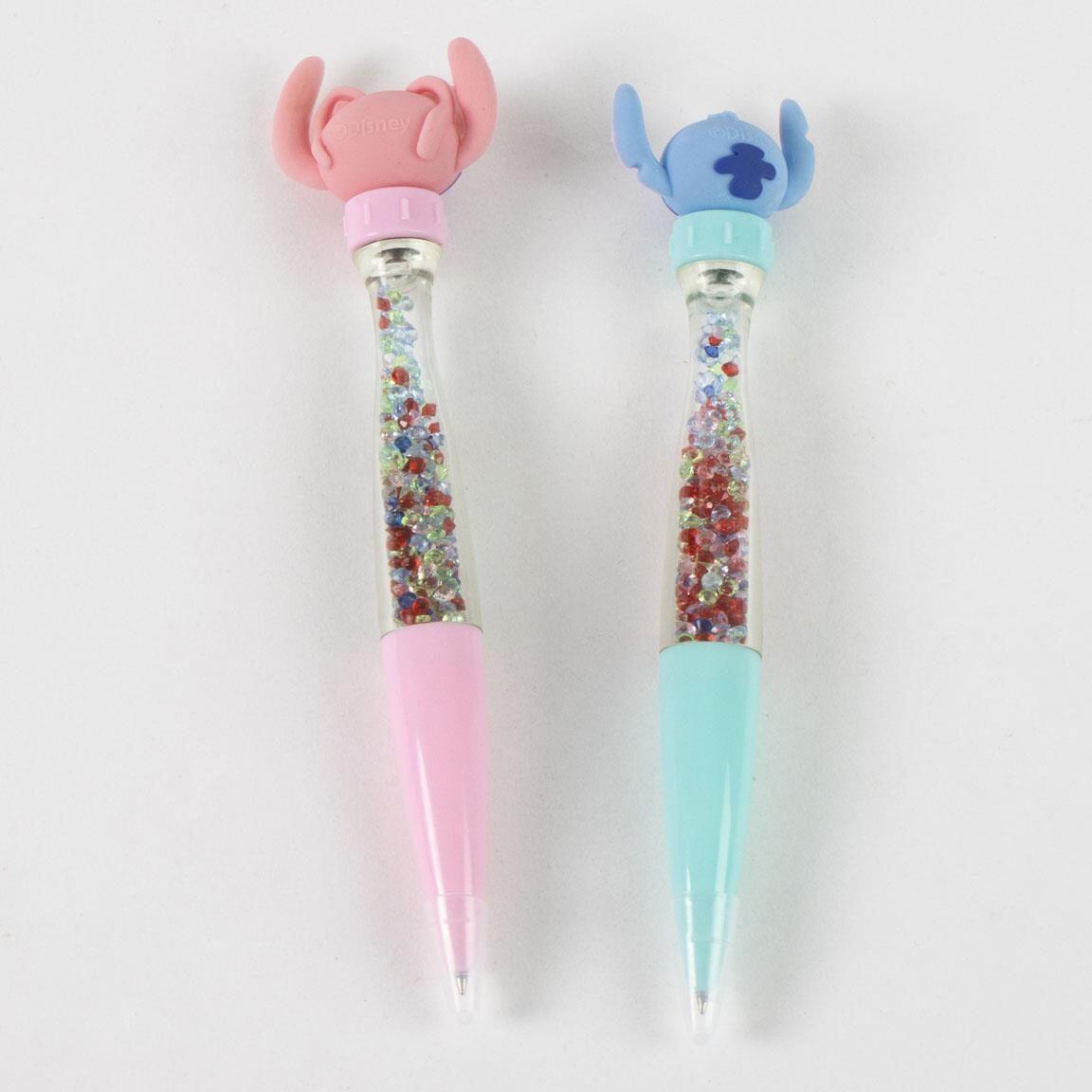 Stylo rotatif Stitch pour enfants avec paillettes et perles rose/bleu 2/7