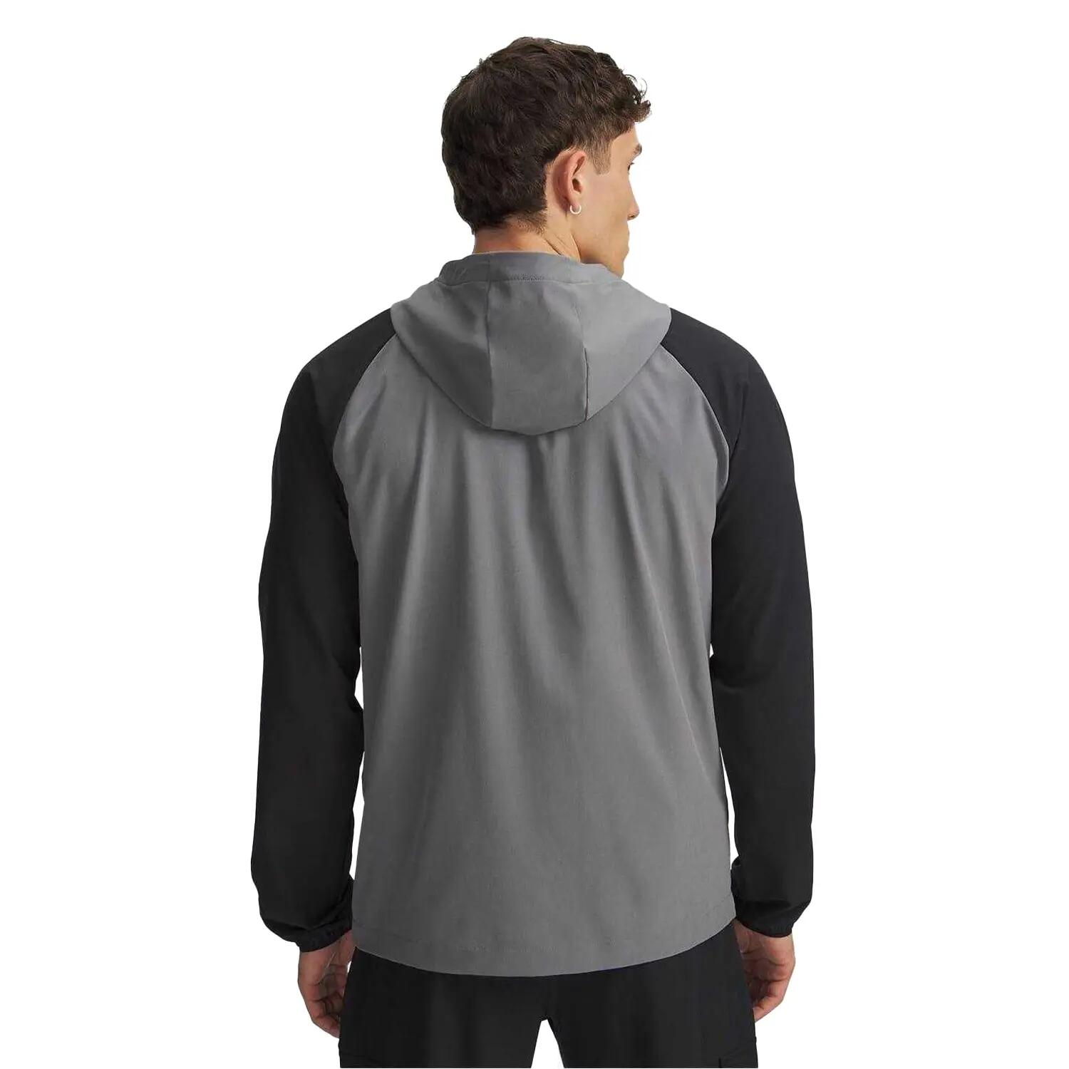 Chaqueta con Capucha Diseño Dos Tonos Raglan para Hombre Verde, Negro 2/3