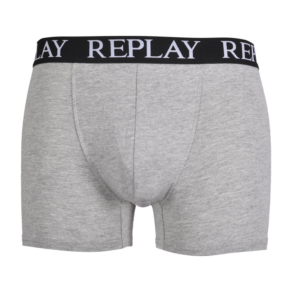 Boxer Logo Uomo Misura Confezione 3 Replay Nero Grigio Melange Rosso 2/2
