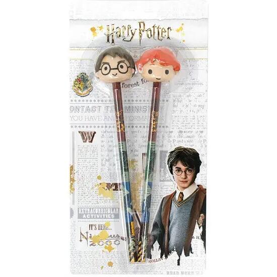 Confezione blister da 2 matite 3D per bambini di Harry Potter con gomma 2/2