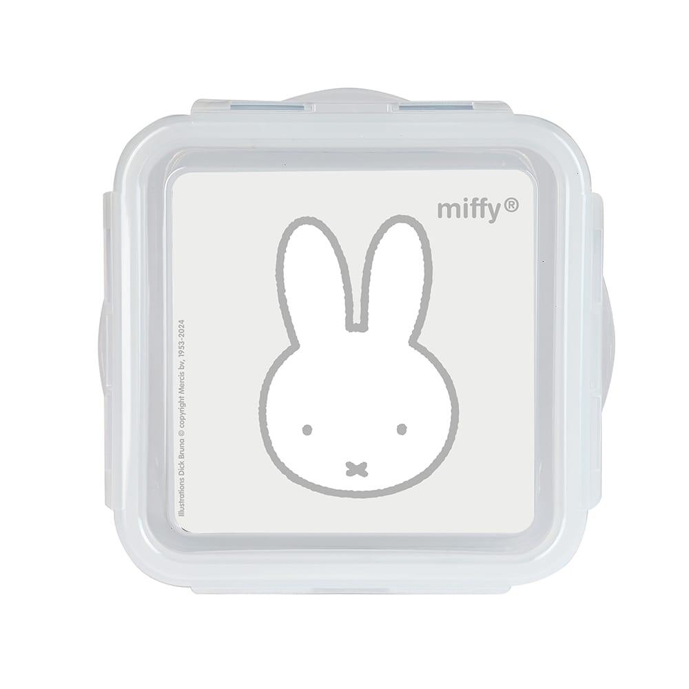 Fiambrera Infantil Miffy de Plástico Sin BPA con Tapa a Presión Blanca 2/2