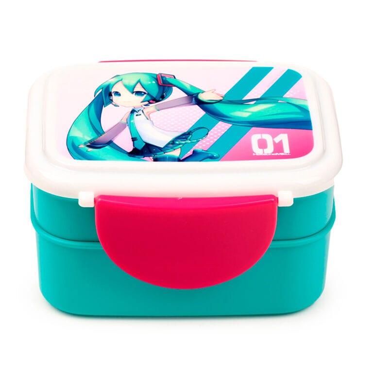 Sandwichera Infantil Hatsune Miku con Cubiertos de Polipropileno Turquesa 4/4