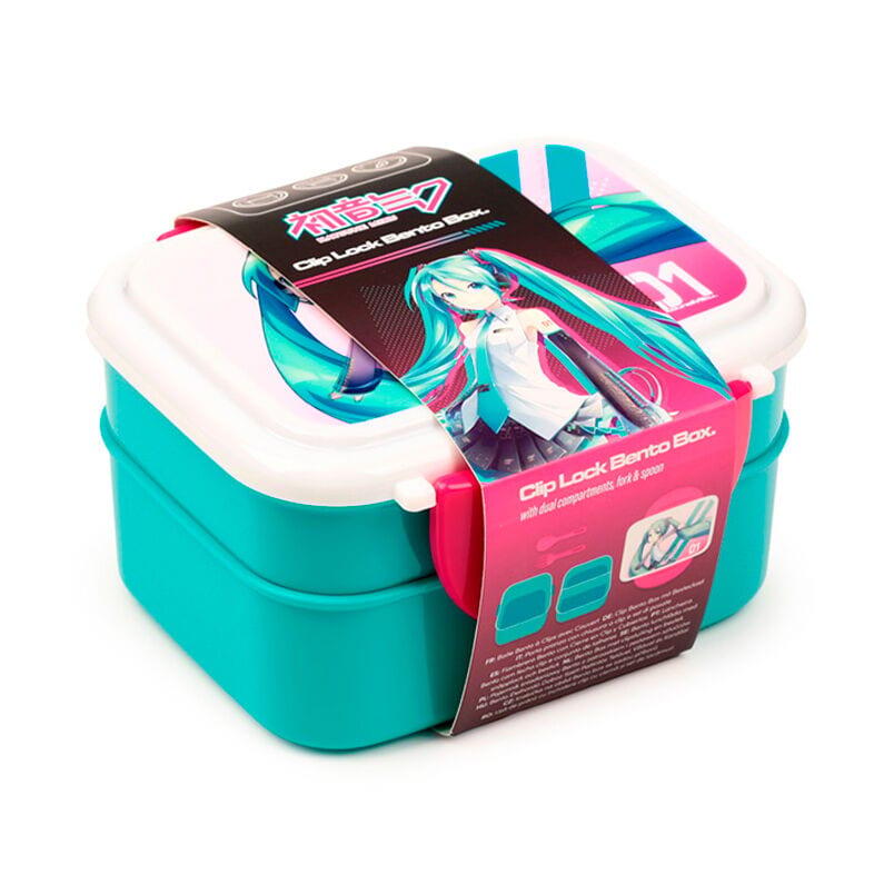 Sandwichera Infantil Hatsune Miku con Cubiertos de Polipropileno Turquesa 3/4