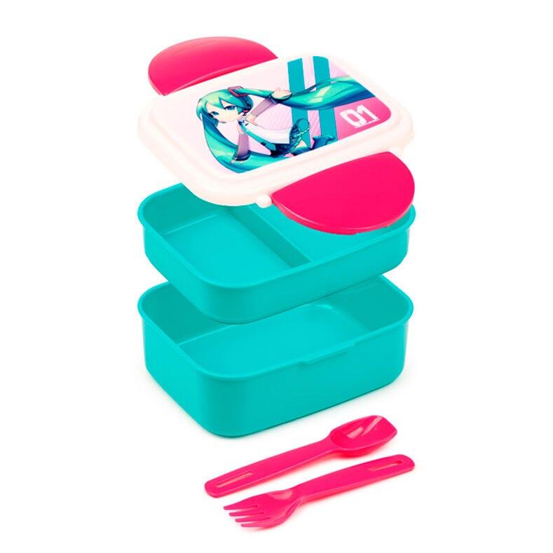 Sandwichera Infantil Hatsune Miku con Cubiertos de Polipropileno Turquesa 2/4
