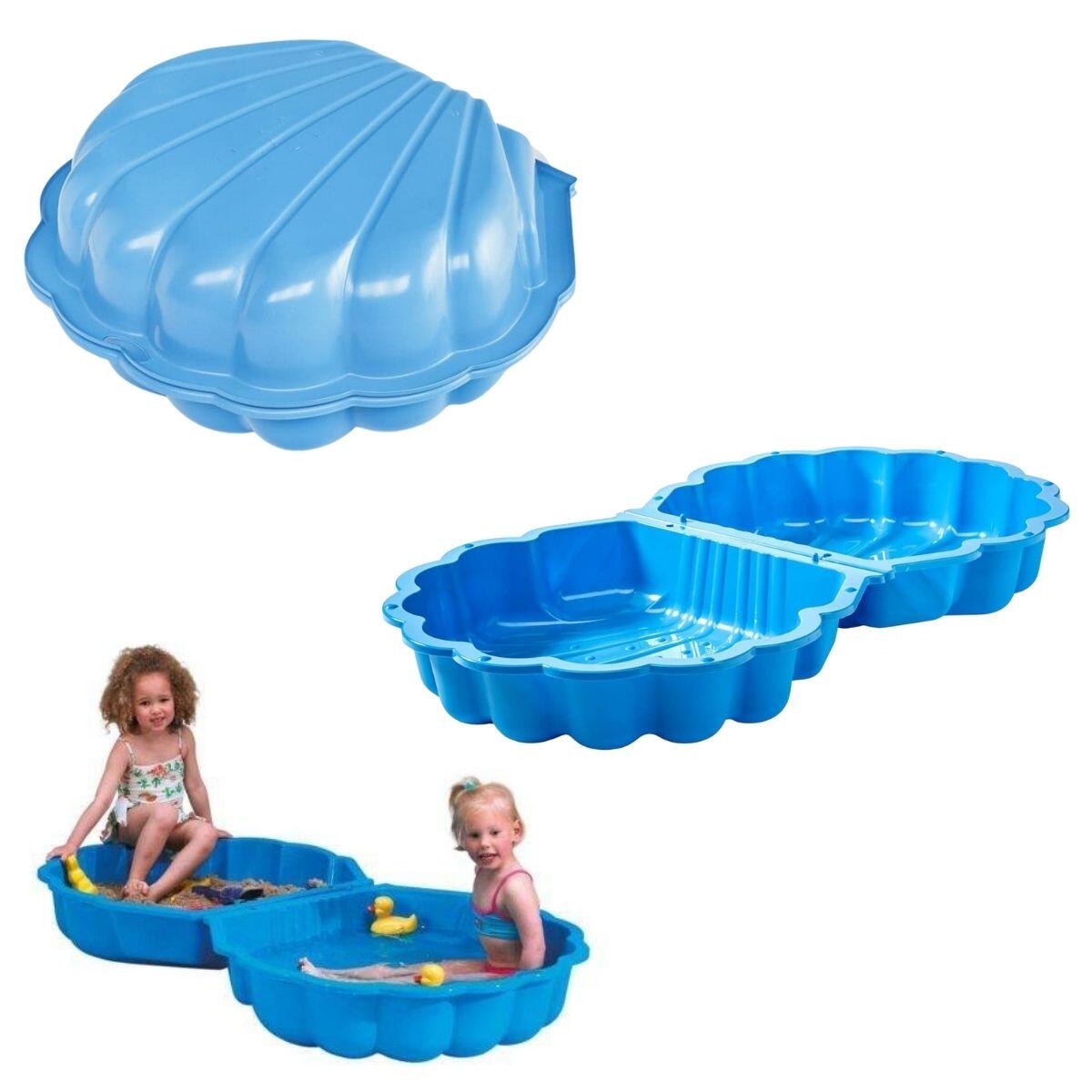 Cutie de nisip din plastic Shell 2 - albastru