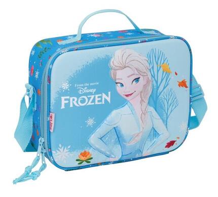 Sac isotherme Frozen pour enfants avec façade 3D et intérieur en aluminium bleu