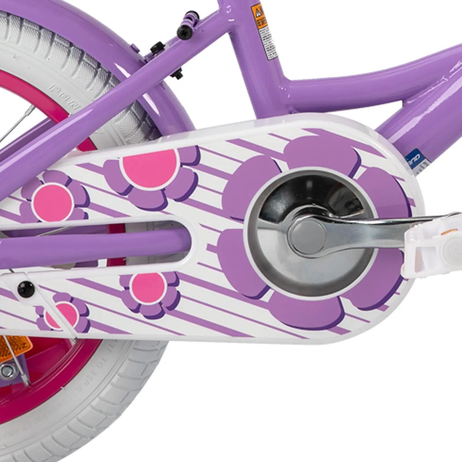Niña bici 12/14/16", ruedas aux, doble freno, cesta delantera 3/6