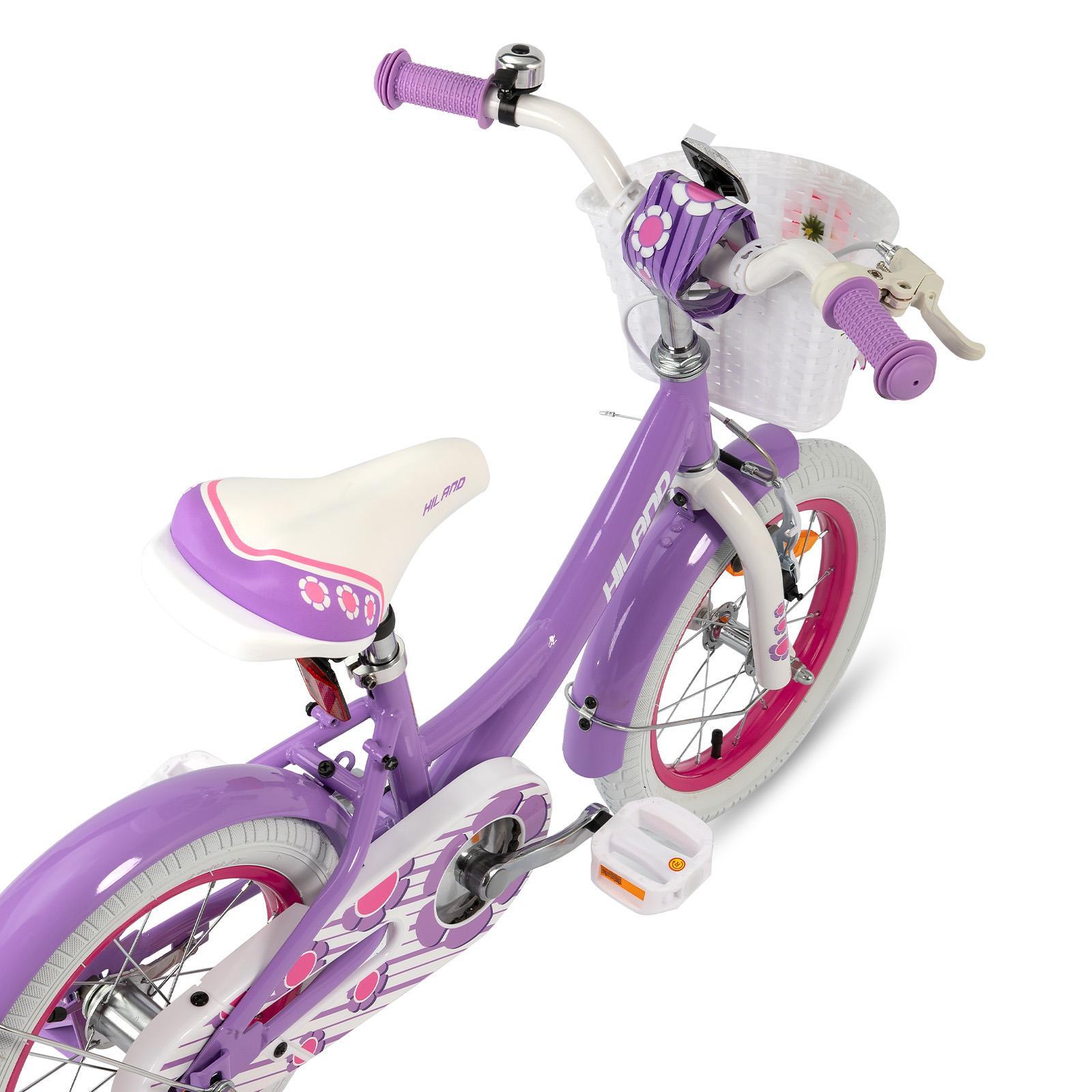 Fille vélo vélo enfant 12/14/16", roulettes, double frein, panier avant 2/6