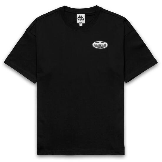 T-shirt da uomo in cotone nero da streetwear sportivo