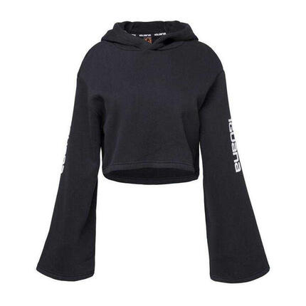 Sweat Court À Capuche Manches Évasées PIRUMO Femme (Noir)