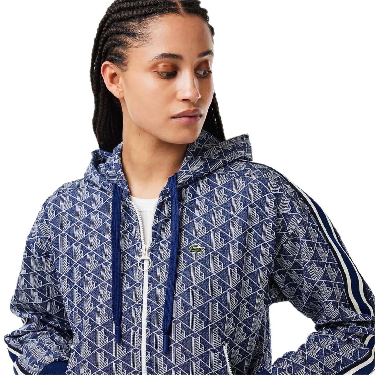Hoodie mit durchgehendem Reißverschluss für , gerippt, Regulär Damen Methyl-Blau 3/3