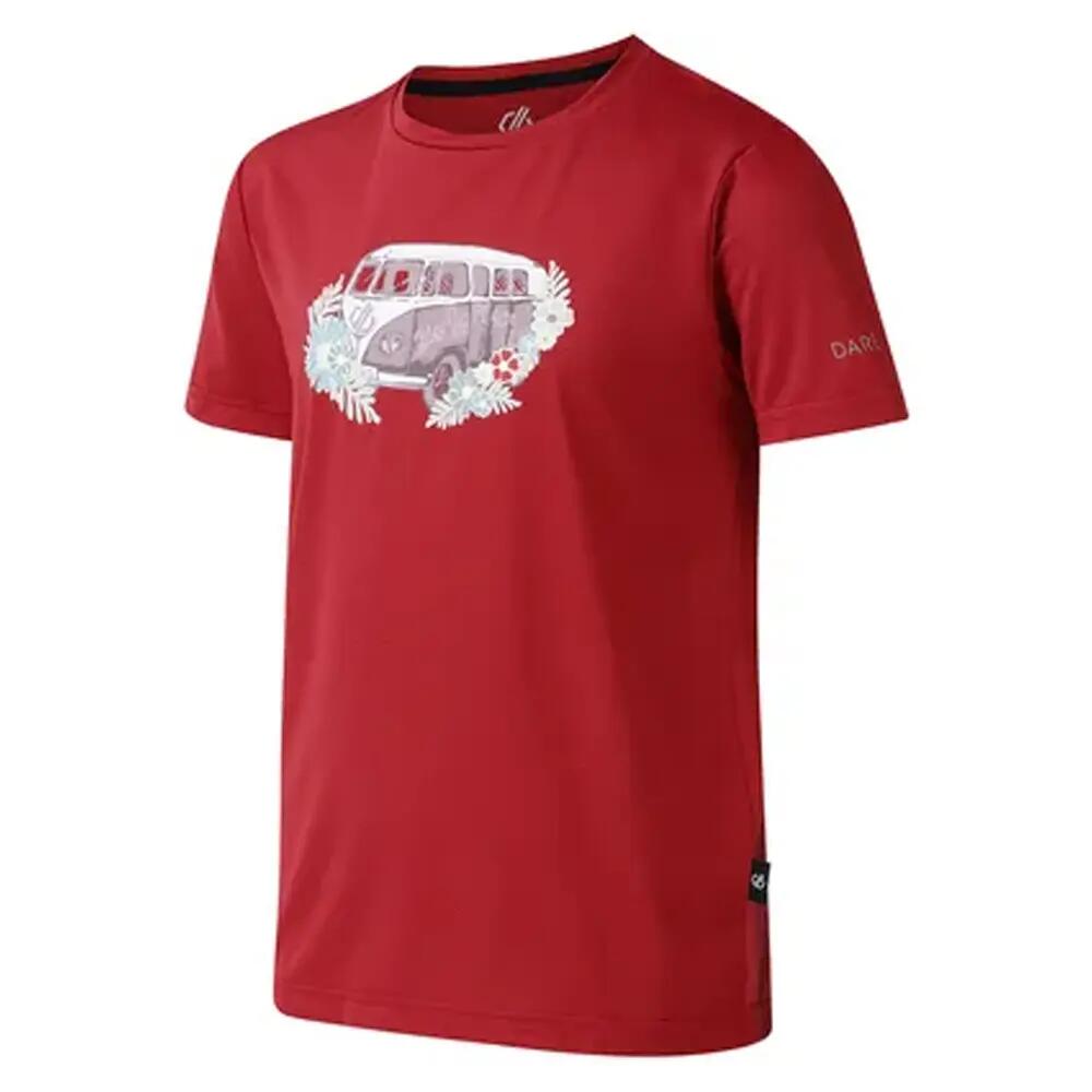 Camiseta Amusing Diseño Furgoneta para Niños/Niñas Claret Intenso 3/4