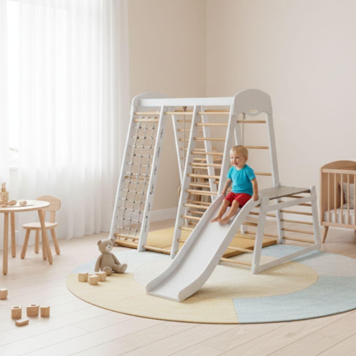 Domowy Plac Zabaw Mamut Stand - Biały Drewno 4/5