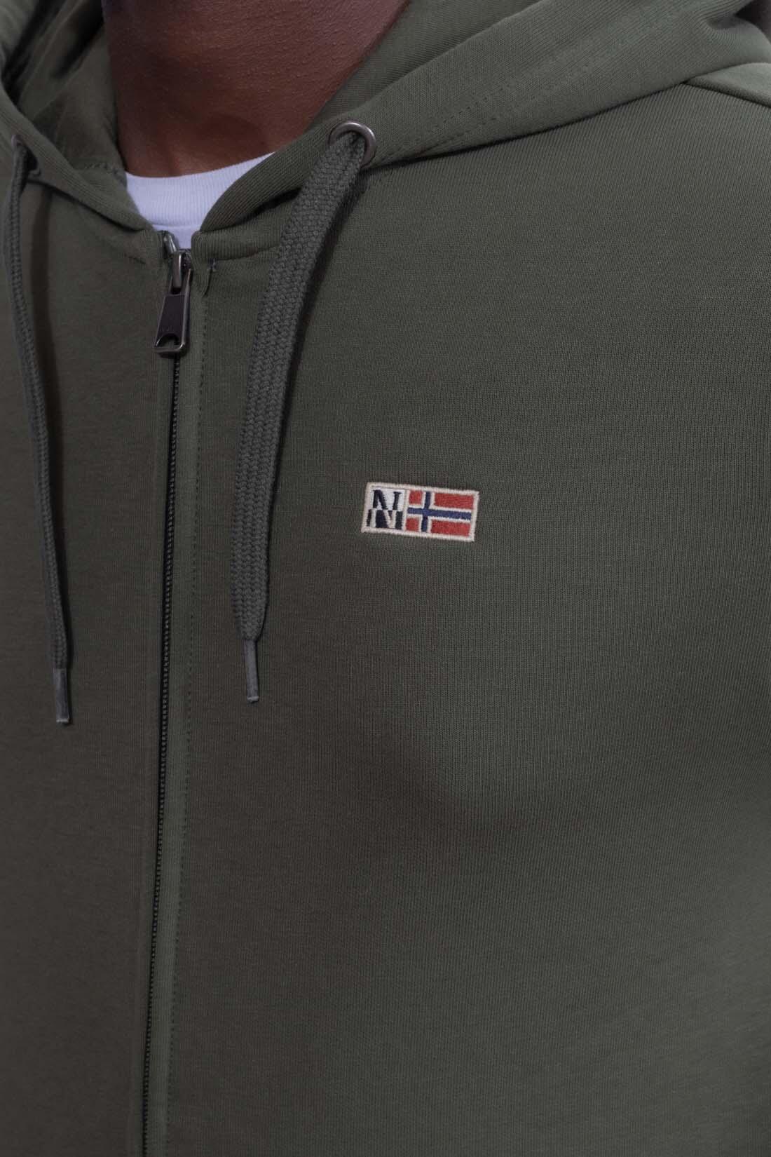 NAPAPIJRI - Moletom inverno masculino Buri com zip, verde salva, XXL 3/3